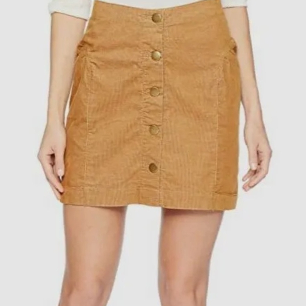 Toad&Co Brown Button-Front Mini Skirt